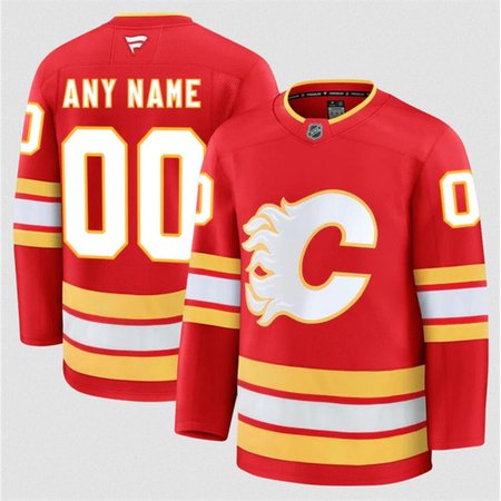 Men's Calgary Flames Active Player Custom Red 2024-25 Home Stitched Hockey Jersey