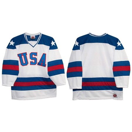 Men's USA Hockey Custom White 1980 Miracle on Ice Stitched Jersey