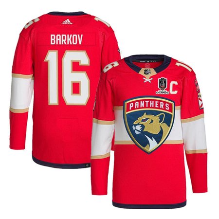 Youth Florida Panthers #16 Aleksander Barkov Red Home 2024 Stanley Cup Champions Stitched Jersey