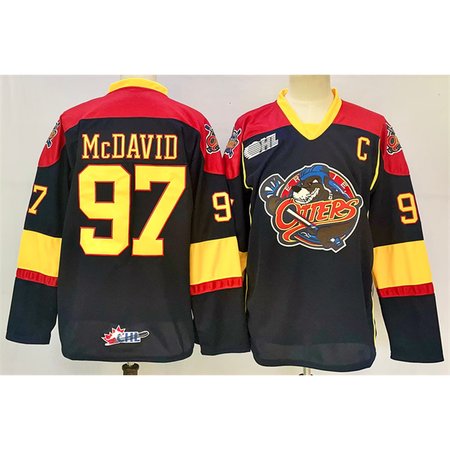 Men's Edmonton Oilers #97 Connor McDavid Black 2024-25 With C Patch Heritage Classic Primegreen Stitched Jersey