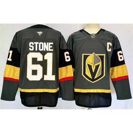 Men's Vegas Golden Knights #61 Mark Stone Grey 2024-25 Alternate With C Patch Stitched Hockey Jersey