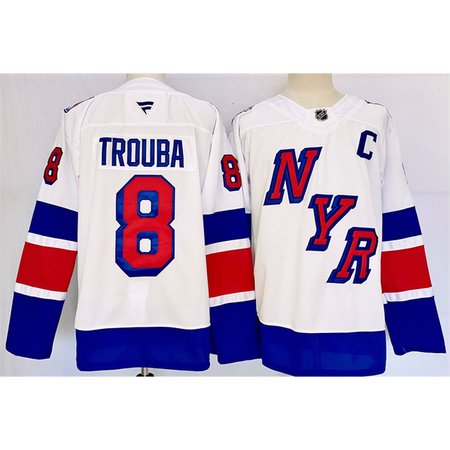Men's New York Rangers #8 Jacob Trouba White 2024-25 Stadium Series Stitched Jersey