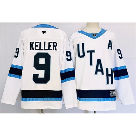 Men's Utah Hockey Club #9 Clayton Keller White Stitched Jersey