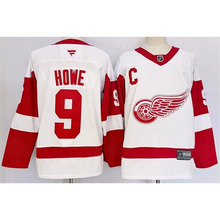 Men's Detroit Red Wings #9 Gordie Howe White 2024-25 Stitched Jersey