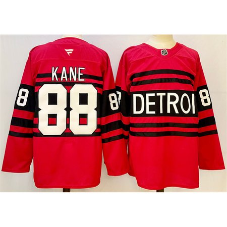 Men's Detroit Red Wings #88 Patrick Kane Red 2024-25 Reverse Retro Stitched Jersey