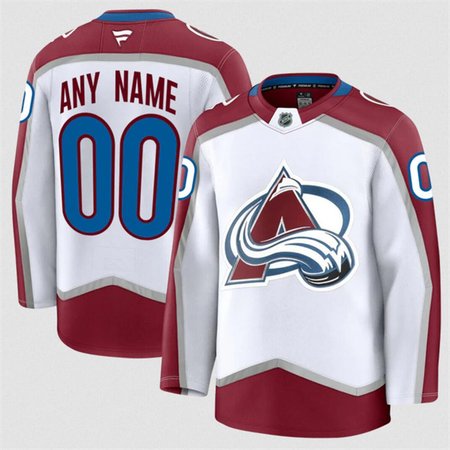 Men's Colorado Avalanche Active Player Custom White 2024-25 Away Stitched Jersey