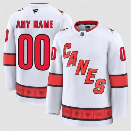 Men's Carolina Hurricanes Active Player Custom White 2024-25 Away Stitched Hockey Jersey