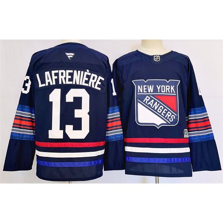 Men's New York Rangers #13 Alexis Lafreniere Navy 2024-25 Stitched Jersey