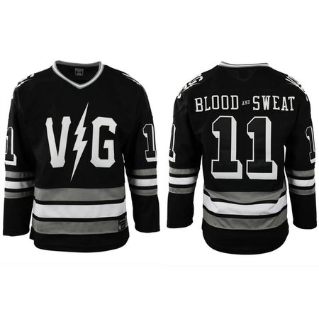 Men's Violent Gentlemen x EFF Collection Black Stitched Hockey Jersey