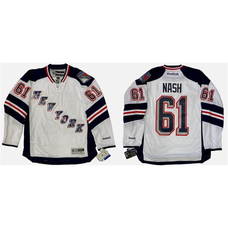 Men's New York Rangers #61 Rick Nash 2014 White Stitched Hockey Jersey