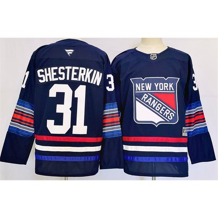 Men's New York Rangers #31 Igor Shesterkin Navy 2024-25 Stitched Jersey