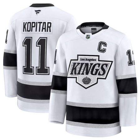 Men's Los Angeles Kings #11 Anze Kopitar White 2024-25 Away Stitched Hockey Jersey
