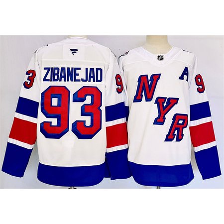 Men's New York Rangers #93 Mika Zibanejad White 2024-25 Stadium Series Stitched Jersey