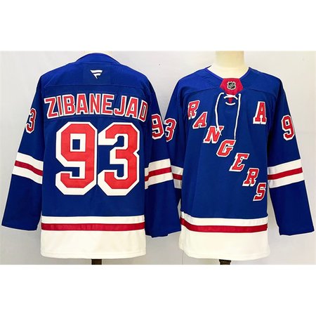 Men's New York Rangers #93 Mika Zibanejad Royal 2024-25 Home With A Patch Stitched Hockey Jersey