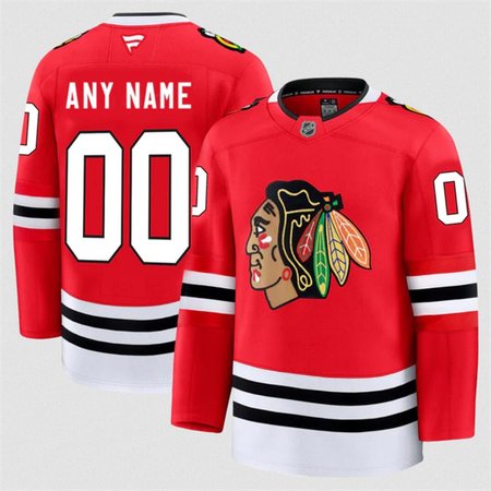 Men's Chicago Blackhawks Active Player Custom Red 2024-25 Home Stitched Hockey Jersey