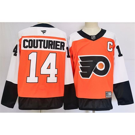 Men's Philadelphia Flyers #14 Sean Couturier Orange 2024 Stitched Jersey