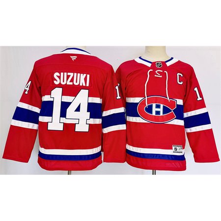 Youth Montreal Canadiens #14 Nick Suzuki Red 2024-25 Stitched Jersey