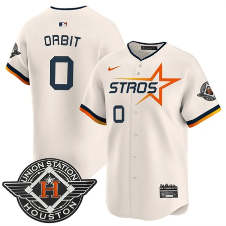 Men's Houston Astros #0 Orbit Cream 2025 City Connect Limited Stitched Baseball Jersey