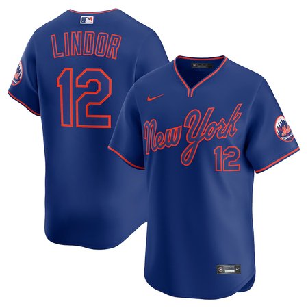 Men's New York Mets #12 Francisco Lindor Royal Alternate 2025 Limited Stitched Jersey