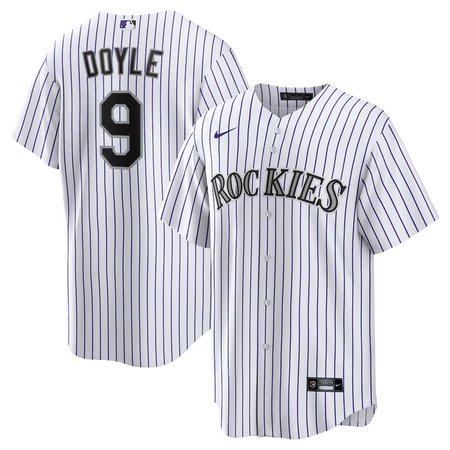 Men's Colorado Rockies #9 Brenton Doyle Nike White Home Replica Jersey