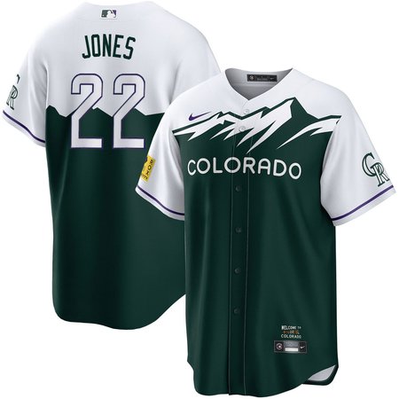 Men's Colorado Rockies #22 Nolan Jones Nike Green Home Replica Jersey