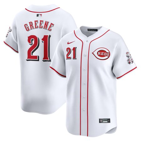 Men's Cincinnati Reds #21 Hunter Greene Nike White Home Limited Player Jersey