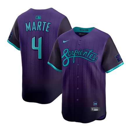 Men's Arizona Diamondbacks #4 Ketel Marte Nike Purple 2025 City Connect Limited Player Jersey