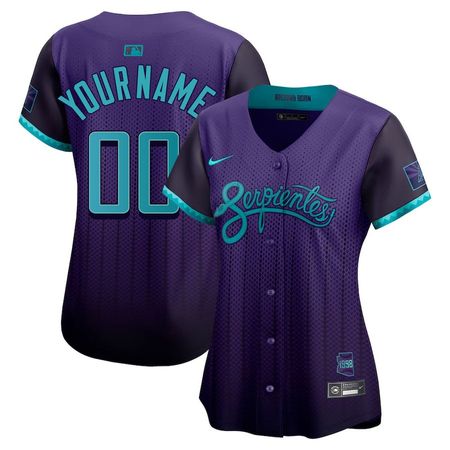 Women's Arizona Diamondbacks Customized Nike Purple 2025 City Connect Limited Player Jersey