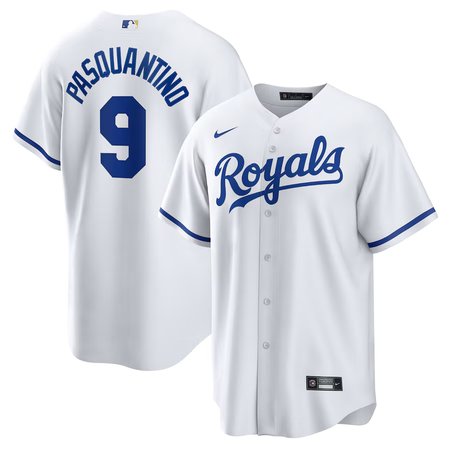 Men's Kansas City Royals #9 Vinnie Pasquantino Nike White Home Replica Jersey