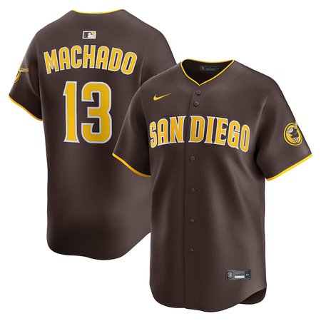 Men's San Diego Padres #13 Manny Machado Nike Brown Alternate Limited Player Jersey