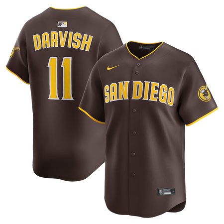 Men's San Diego Padres #11 Yu Darvish Nike Brown Road Limited Player Jersey