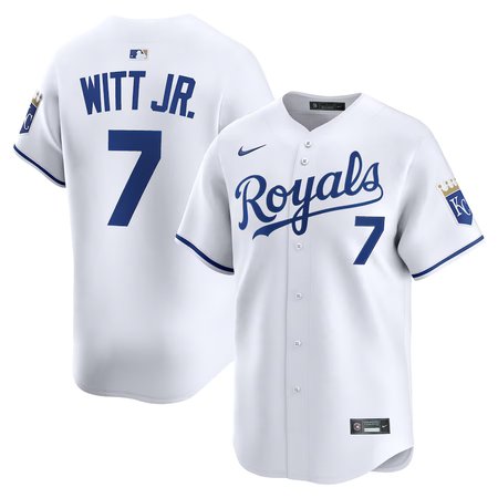 Men's Kansas City Royals #7 Bobby Witt Jr. Nike White Alternate Limited Player Jersey