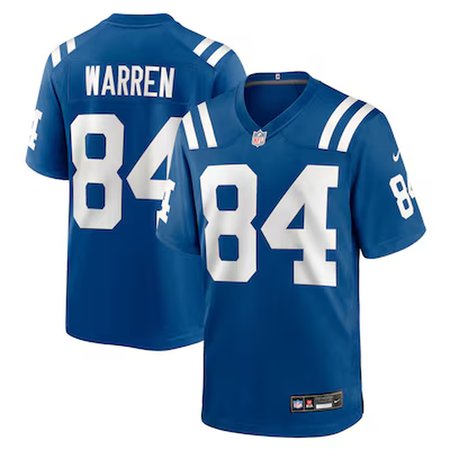 Men's Indianapolis Colts #84 Tyler Warren Nike Royal 2025 NFL Draft First Round Pick Game Jersey