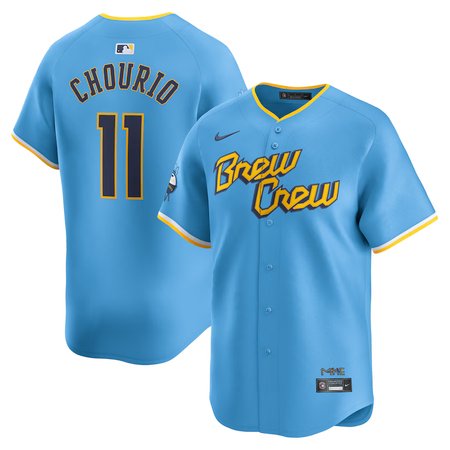 Men's Milwaukee Brewers #11 Jackson Chourio Nike Powder Blue City Connect Limited Jersey