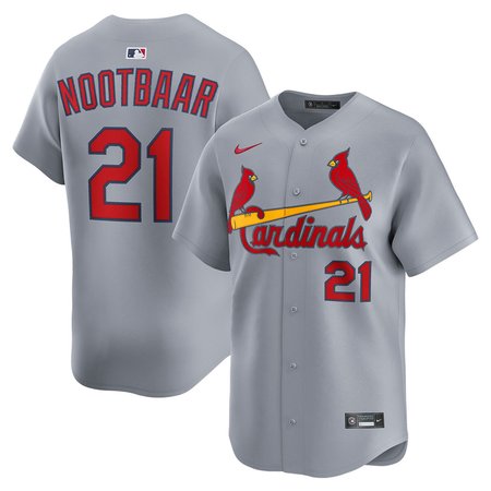 Men's St. Louis Cardinals #21 Lars Nootbaar Gray Home Limited Jersey