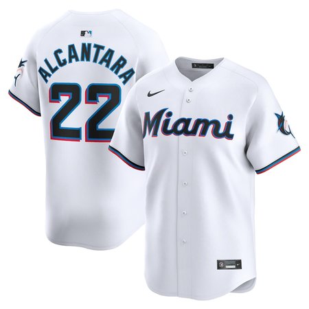 Men's Miami Marlins #22 Sandy Alcantara Nike White Home Limited Player Jersey