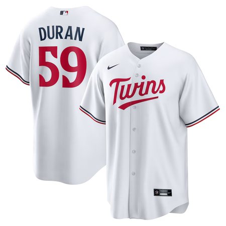 Men's Minnesota Twins #59 Jhoan Duran Nike White Home Replica Jersey