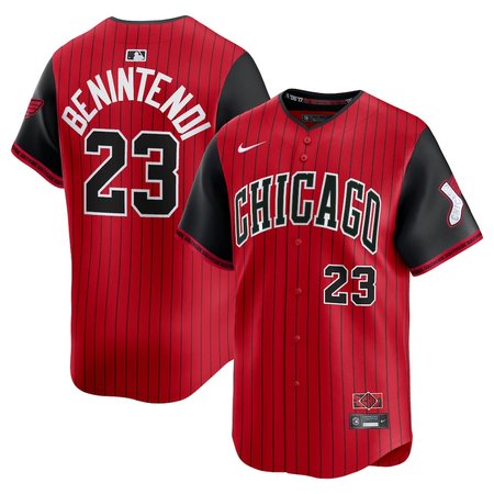 Men's Chicago White Sox #23 Andrew Benintendi Nike Red/Black 2025 City Connect Limited Player Jersey