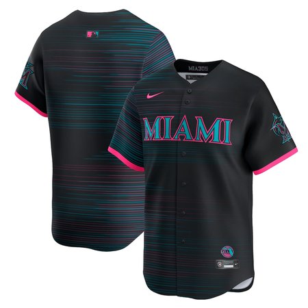 Men's Miami Marlins Nike Black 2025 City Connect Limited Jersey