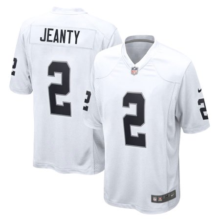 Men's Las Vegas Raiders #2 Ashton Jeanty Nike White 2025 NFL Draft First Round Pick Game Jersey