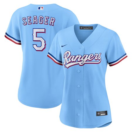 Women's Texas Rangers #5 Corey Seager Nike Light Blue Alternate Replica Player Jersey