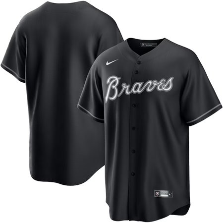 Men's Atlanta Braves Nike Black Lights Out Replica Jersey