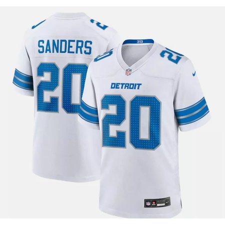 Detroit Lions Road Game Jersey #20 Barry Sanders Mens