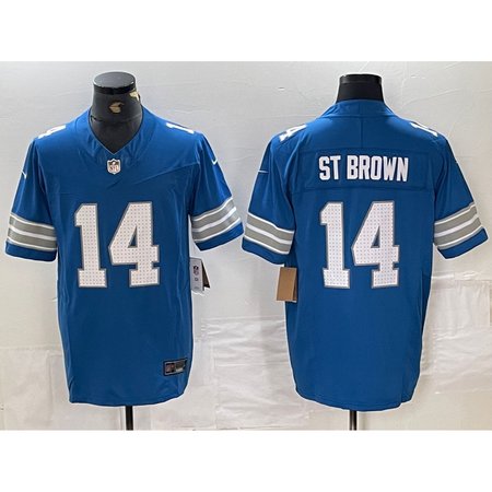 Detroit Lions Home Game Jersey Blue #14 Amon-Ra St. Brown Mens