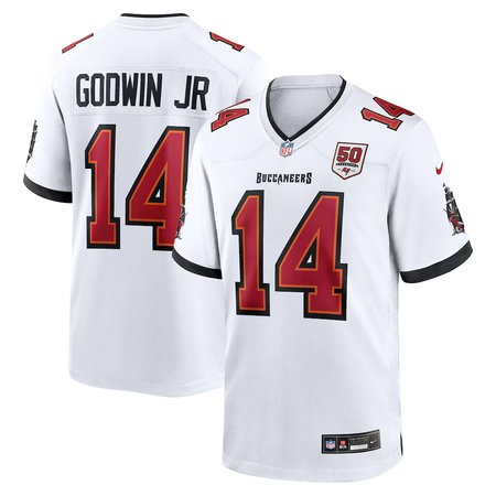 Men's Tampa Bay Buccaneers #14 Chris Godwin Jr. Nike White 50th Season White Game Jersey