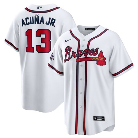 Men's Atlanta Braves #13 Ronald Acuna Jr. Nike White 2025 MLB All-Star Game Home Replica Player Jersey