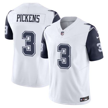 Men's Dallas Cowboys #3 George Pickens White F.U.S.E. Vapor Limited Stitched Football Jersey