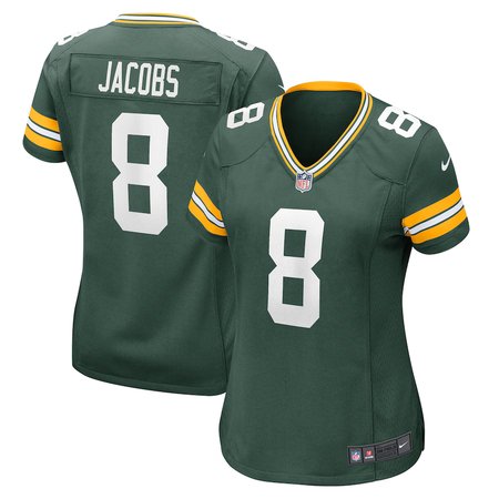 Women's Green Bay Packers #8 Josh Jacobs Green Team Game Jersey