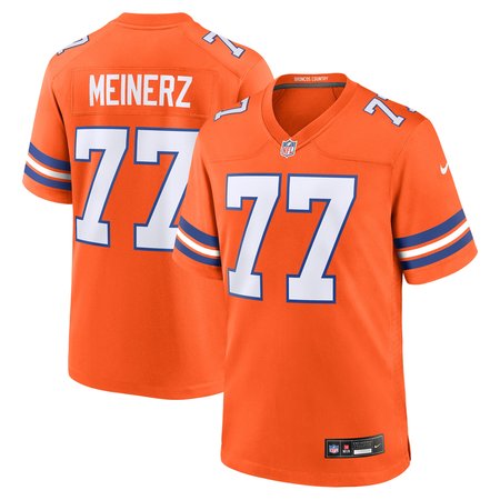 Men's Denver Broncos #77 Quinn Meinerz Orange Mile High Collection 1977 Throwback Player Game Jersey