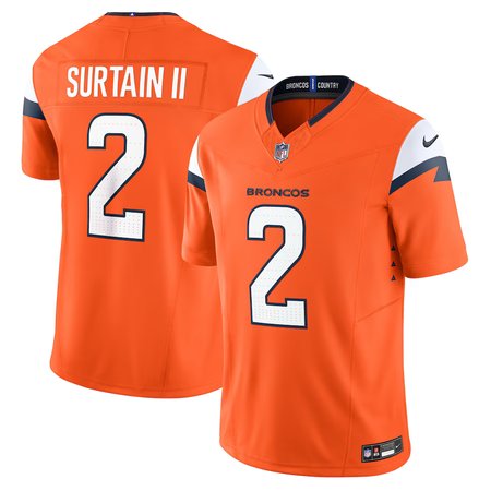 Men's Denver Broncos #2 Patrick Surtain II Nike Orange Mile High Collection Vapor F.U.S.E. Limited Jersey